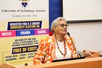 Veteran Broadcaster and Media Trainer Alma Mock Yen speaks at UTech, Ja Centre for the Arts Festival of the Arts