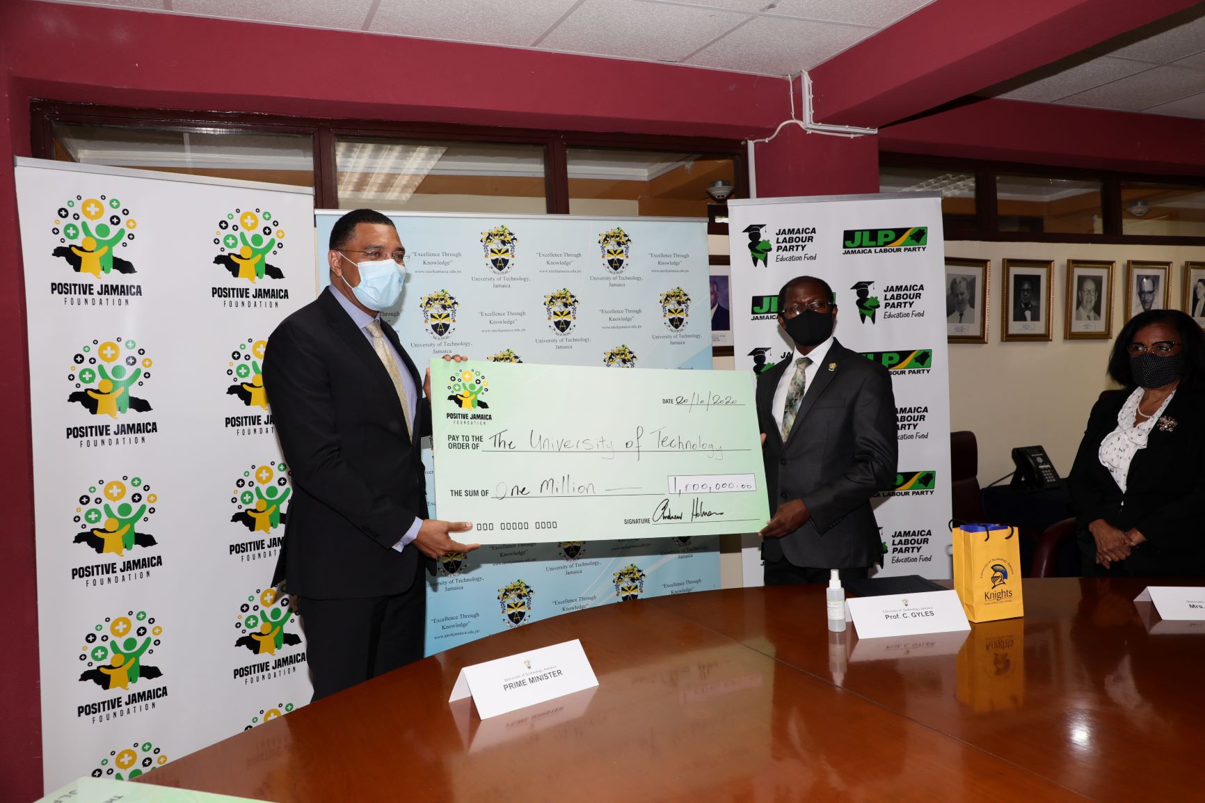 Prime Minister Donates $2.5M to UTech, Jamaica for Students in Need